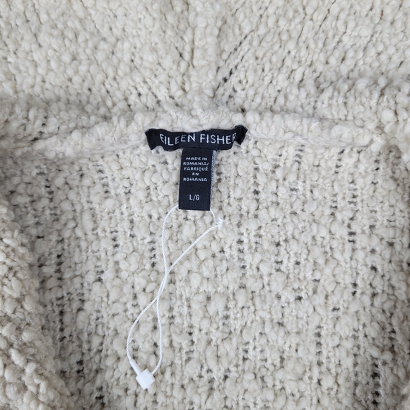 NWOT Eileen Fisher Women's Hooded Cardigan Beige Wool Blend Size L Large - Picture 3 of 8